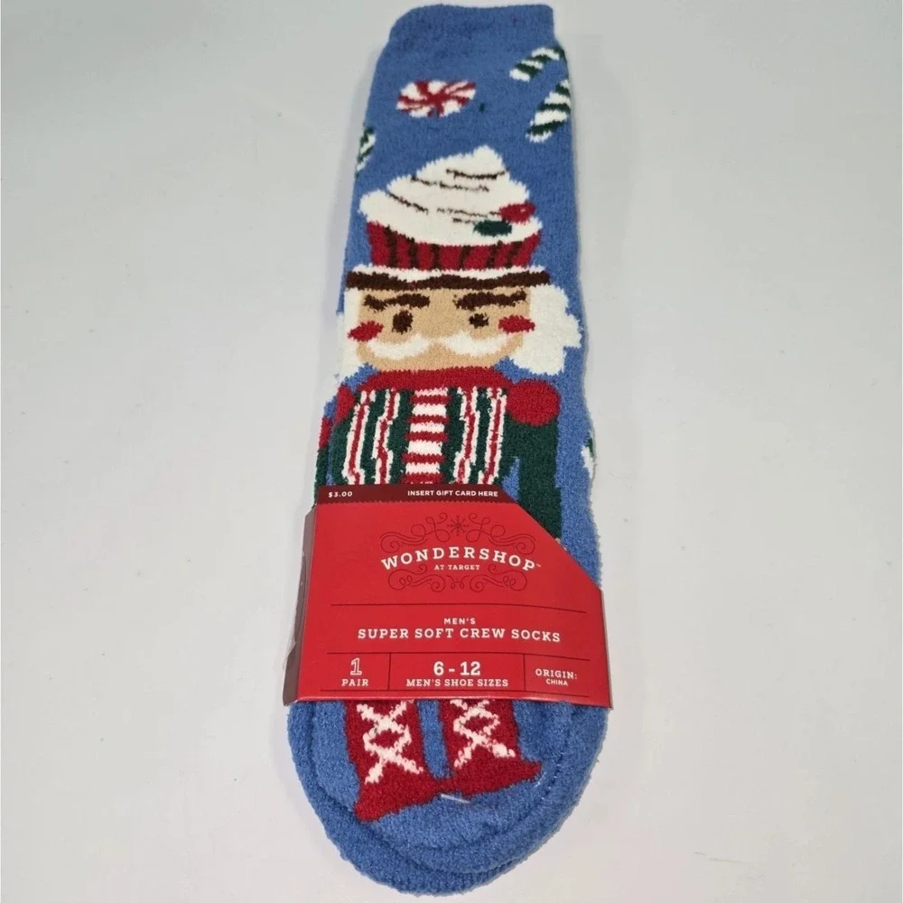Wondershop Target Mens Super Soft Crew Socks Nutcracker Holiday Size 6-12 NEW